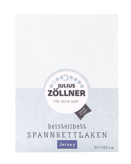 Julius Zöllner jersey-lagen med elastik, hvidt, 50x100 cm