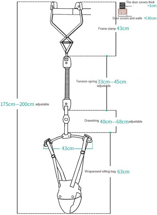 HAHAFISH подскачаща люлка за каса на врата 6-24 м до 16 kg