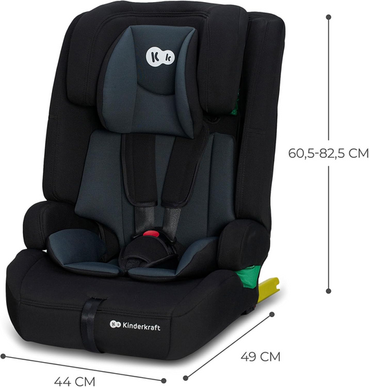 KINDERKRAFT SAFETY FIX 2 i-Size bilbarnstol 9-36kg grupp 1/2/3 ISOFIX