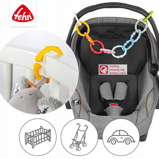 Fehn 250510 kółka do mocowania zabawek wielokolorowe