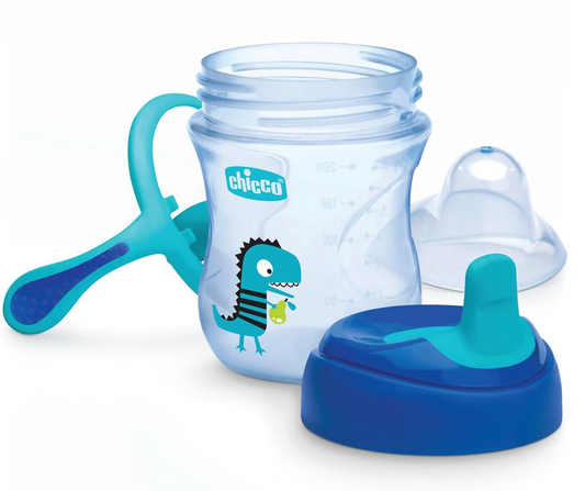 CHICCO Transition Cup cană anti-picurare cu tetină și mânere 200 ml 4 luni+
