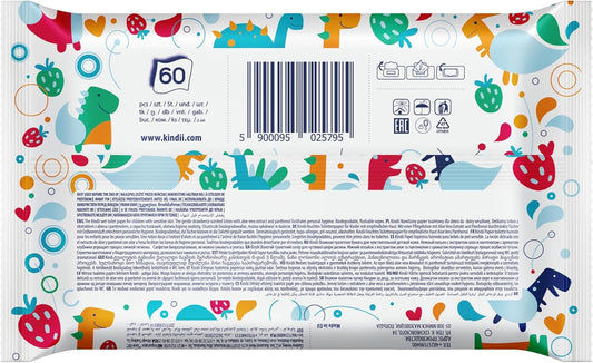 KINDII Fun papel higiénico húmido descartável x60