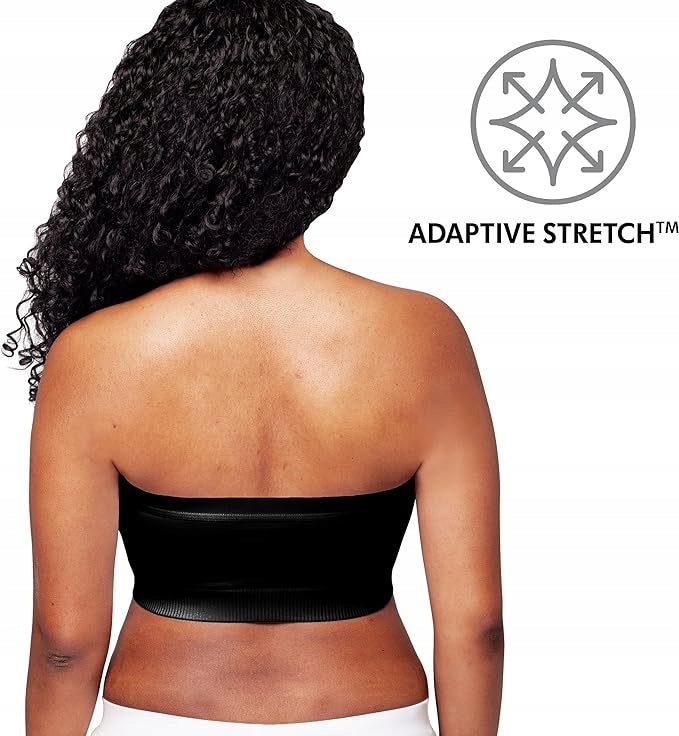 MEDELA gorset do laktatora HANDS-FREE XL czarny, bez ramiączek, z adaptacyjnym stretchem, widok z tyłu