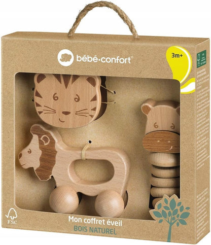 BEBE CONFORT set di giocattoli in legno con sonagli 3 m+