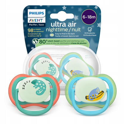 PHILIPS AVENT Ultra Air suzete x 2 6-18luni LUMINESC ÎN ÎNTUNERIC
