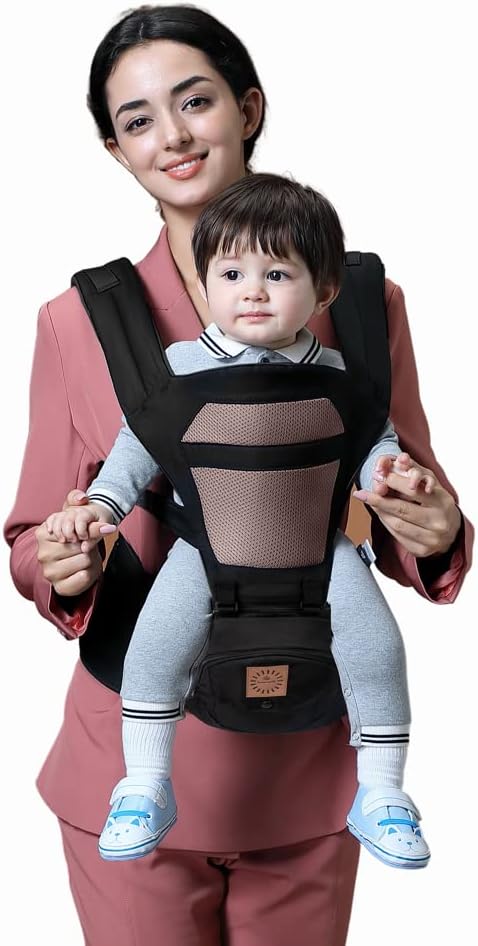 KRONEWERK ergonomische Babytrage mit Hüftgurt 6-in-1