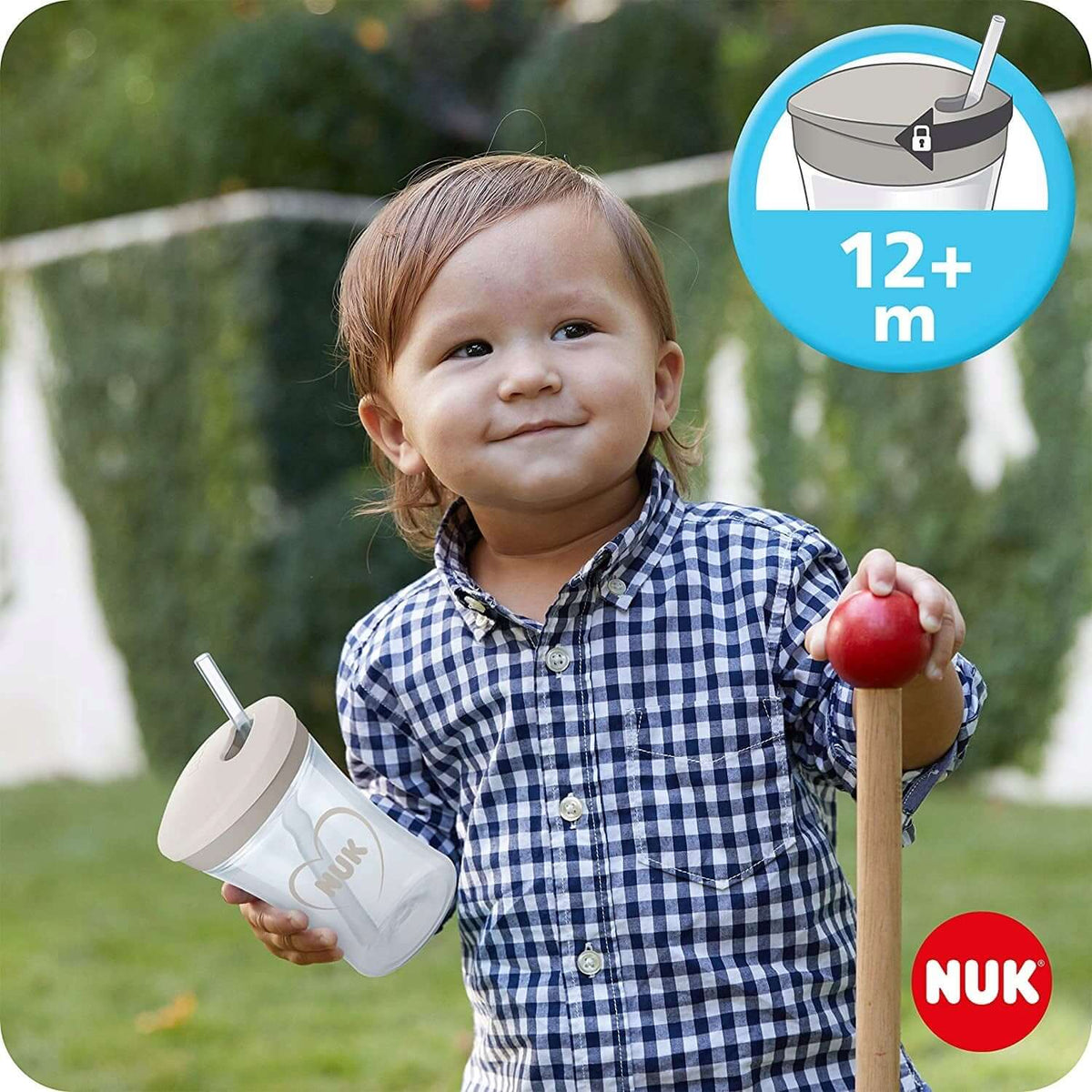 NUK zestaw do nauki picia kubek + 3 ustniki, kubek dla dziecka 12 m+ z ustnikiem Action Cup