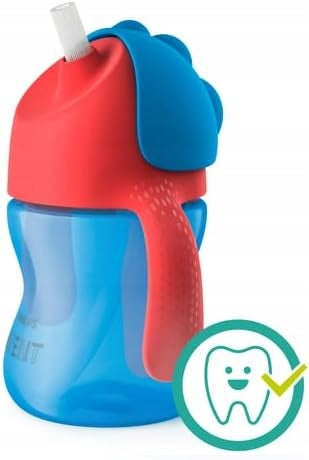PHILIPS AVENT SCF796/01 kubek niekapek 200 ml 9 m+ niebiesko-czerwony kubek z rurką i uchwytami dla dziecka