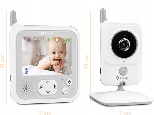 LIONELO Babyline 7.1digital electronic nanny 3.2"colour white and greymains-powered cameramains/battery power