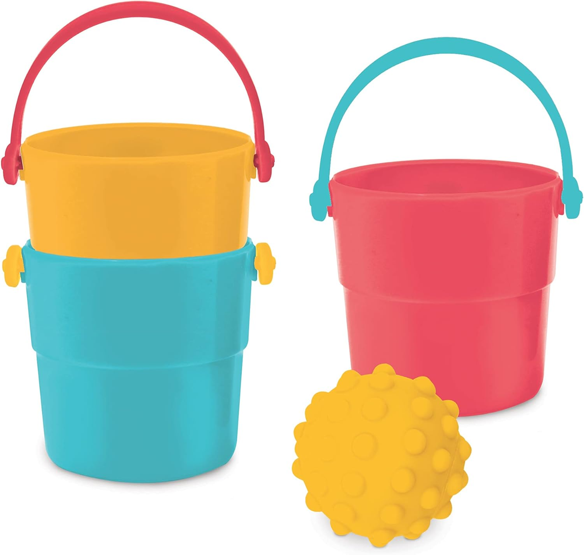 Set de jucării pentru baie LUDI 9 piese + cutie cu mâner
