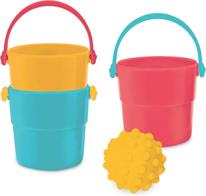 Set de jucării pentru baie LUDI 9 piese + cutie cu mâner