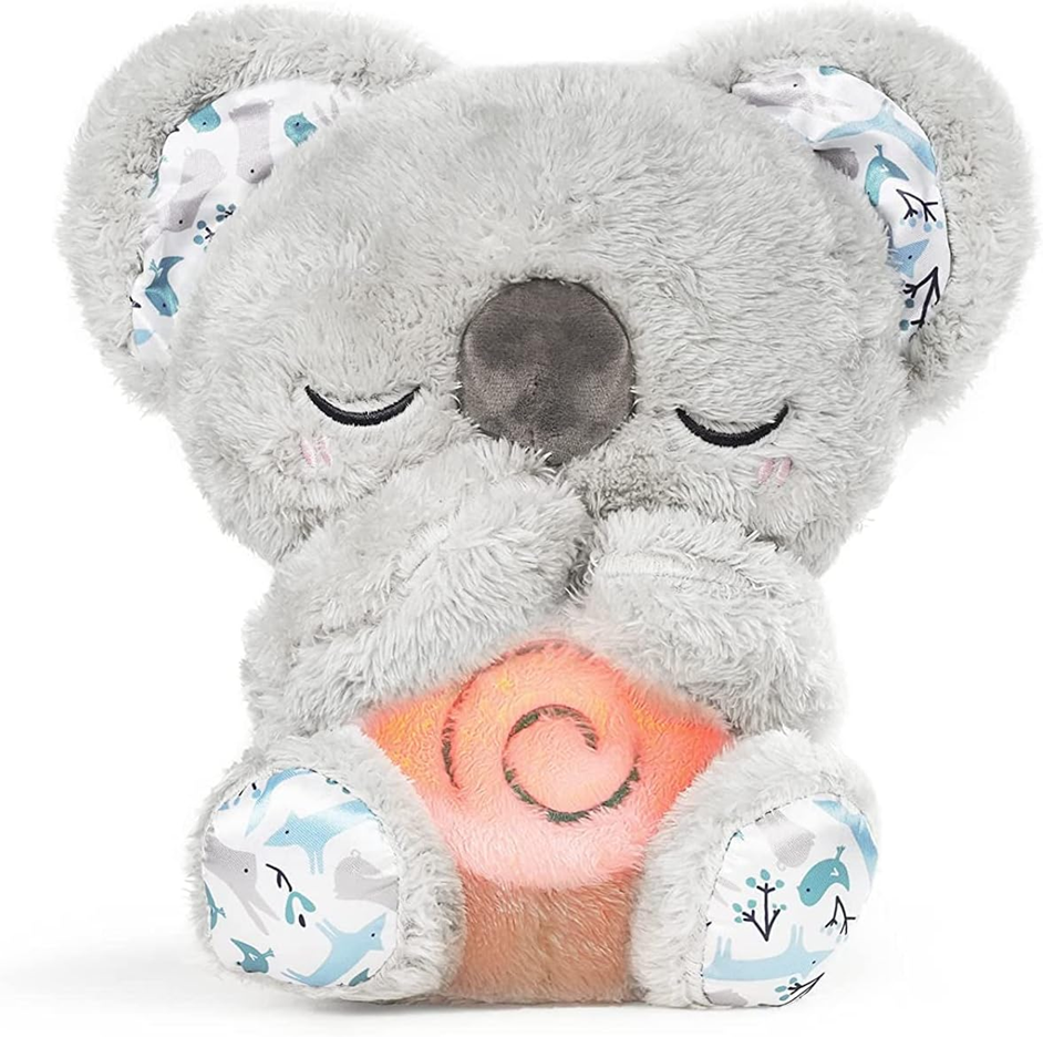 AUBY URSO COALA adormecido, barriga em movimento, canções de embalar, luz 25 cm