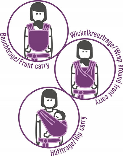 MANDUCA SLING chusta do noszenia dziecka, front carry, wrap around front carry i hip carry