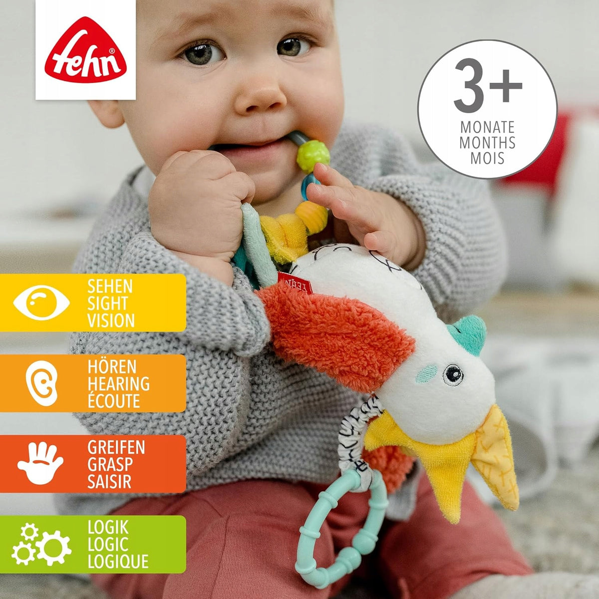 Fehn Dobabydoo papuga 049060 — grafika producenta z zawieszką sensoryczną