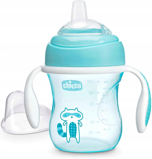 CHICCO Transition Cup cană anti-picurare cu tetină și mânere 200 ml 4 luni+