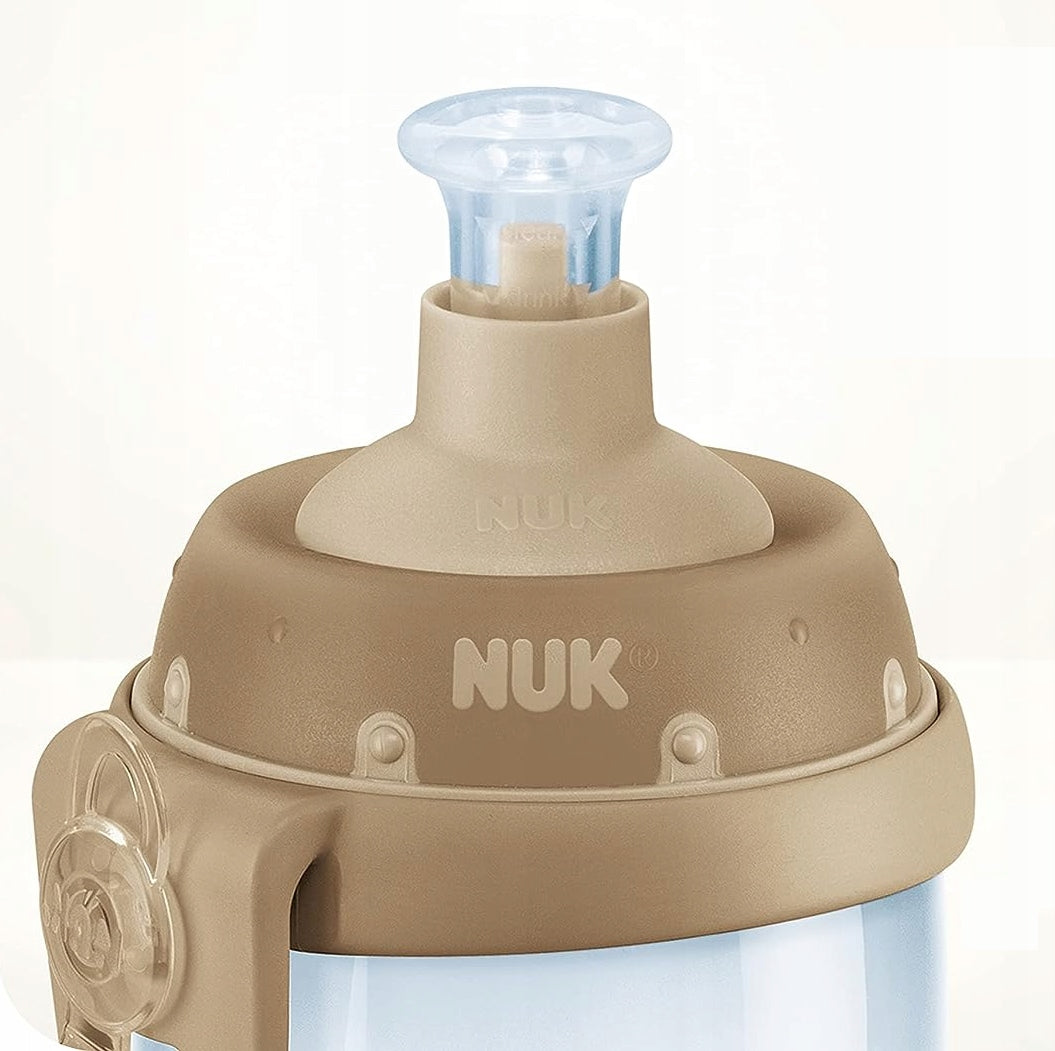 NUK Junior Cup BUTELKA 18 m+ ustnik push-pull 300 ml EFEKT KAMELEONA, niebieska butelka dla dzieci