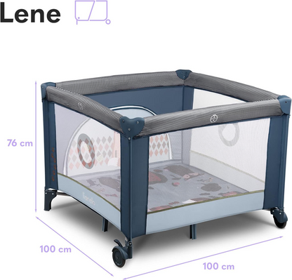 LIONELO FIE resesäng med lekhage 100x100cm UPP TILL 15KG