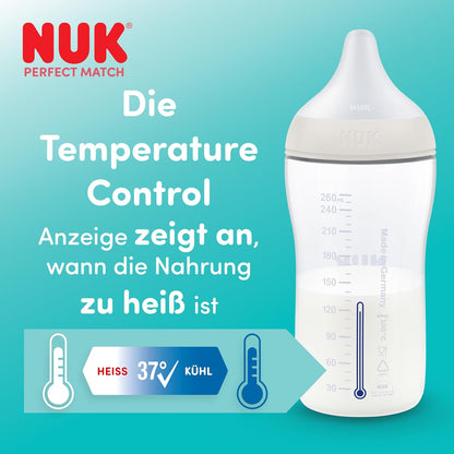 NUK Perfect Match anti-kolikflaska glas 120 ml 0+