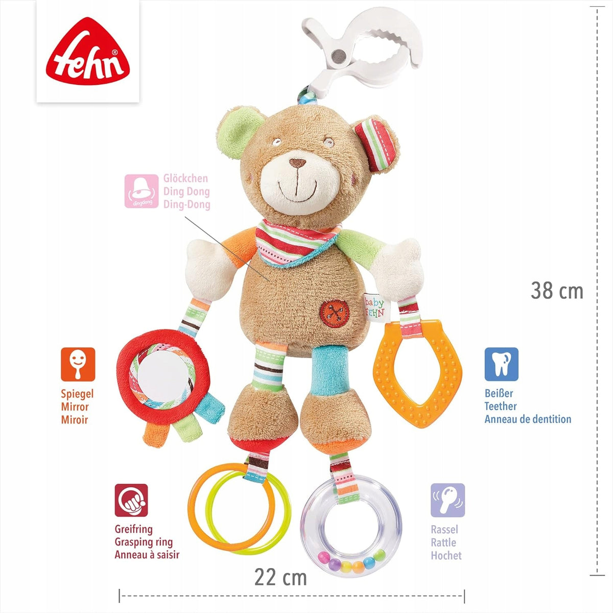 Fehn Oskar zawieszka — grafika przedstawiająca zabawkę z uchwytem