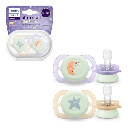 Philips Avent Ultra Start Night – zestaw smoczków i opakowanie