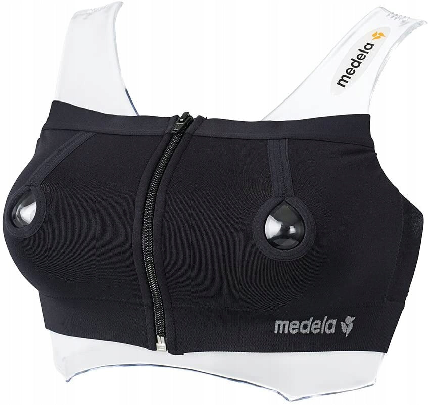 MEDELA gorset do laktatora EASY EXPRESSION S, czarny, z zamkiem do odciągania pokarmu bez użycia rąk
