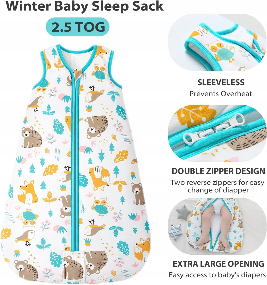 Saco de dormir MOSEBEARS 2,5TOG 6-12 meses