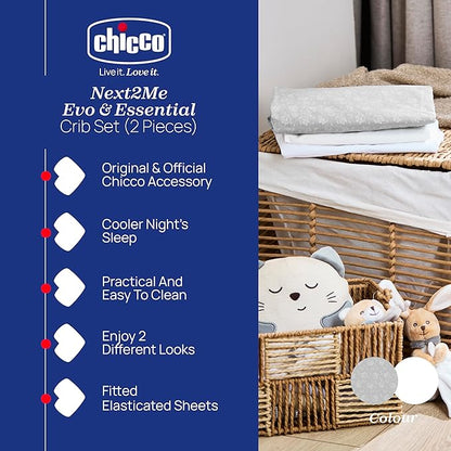 CHICCO NEXT2ME cearceaf pentru pătuț x2 50x83cm