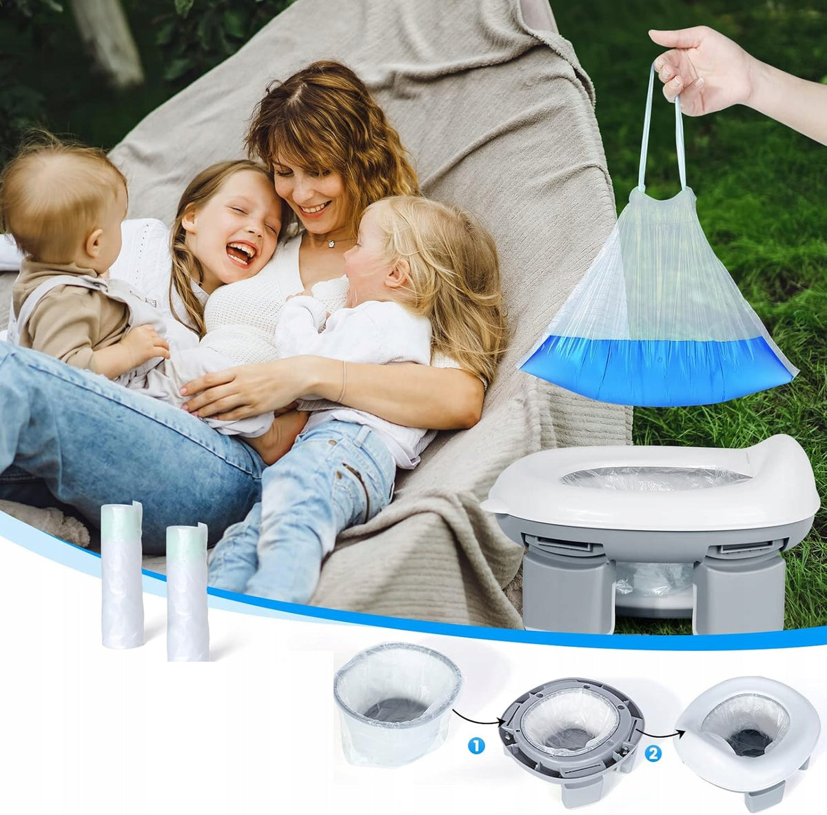 ORZBOW Travel Potty 3-in-1 travel potty - potty, travel potty, toilet seat adapter