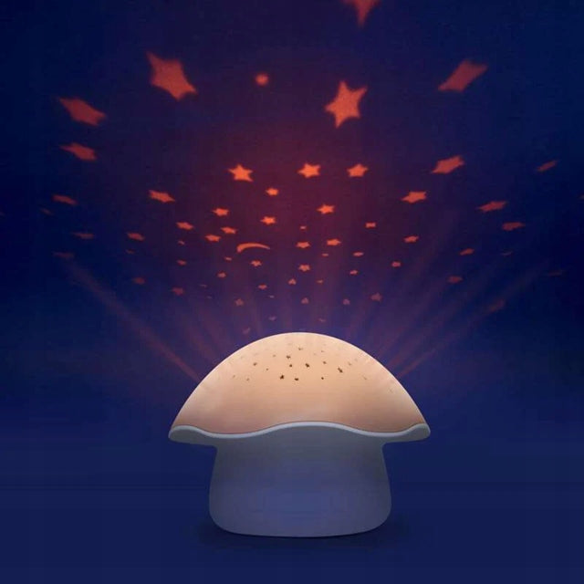 PABOBO Mushroom projektor hvězd s melodiemi a senzorem pláče HOUBIČKA