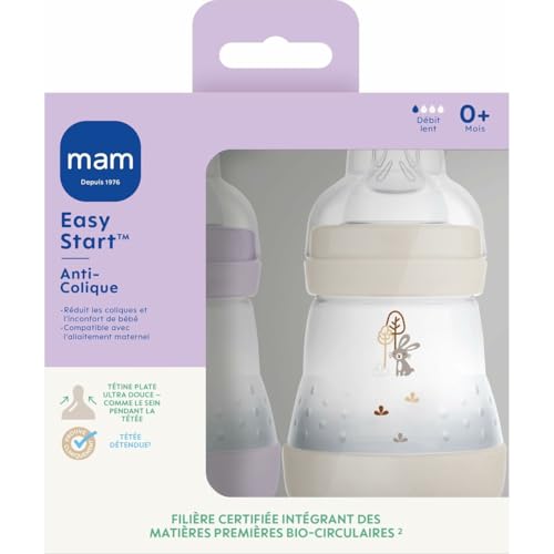 MAM Easy Start Anti-Colic flaske 160 ml fra 0 mdr. sandfarvet