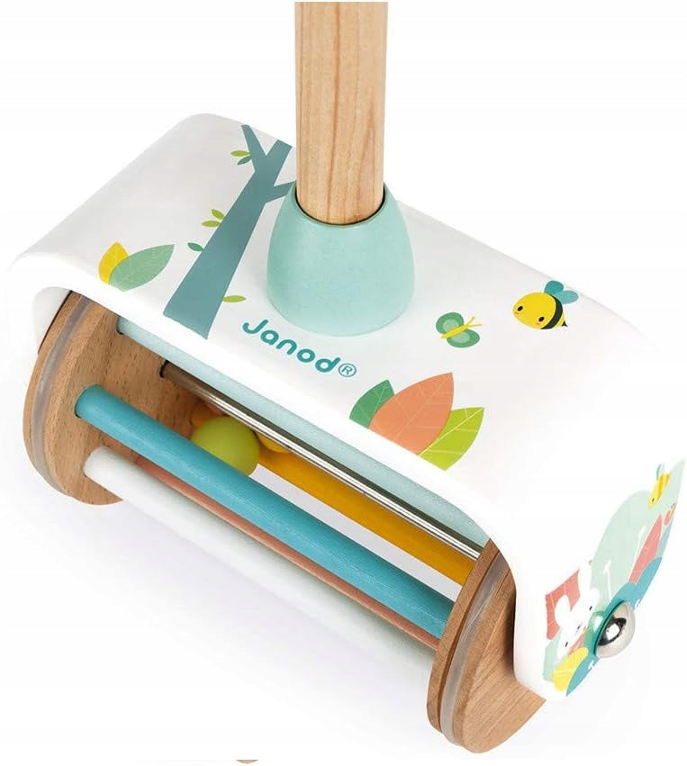 JANOD Pure drevené chodítko s hrkálkou 49 cm