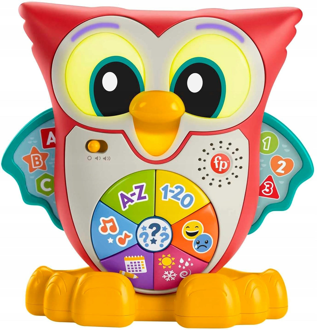 FISHER-PRICE interaktiv UGLE med lys 90 melodier og sætninger PÅ FRANSK 18 m+
