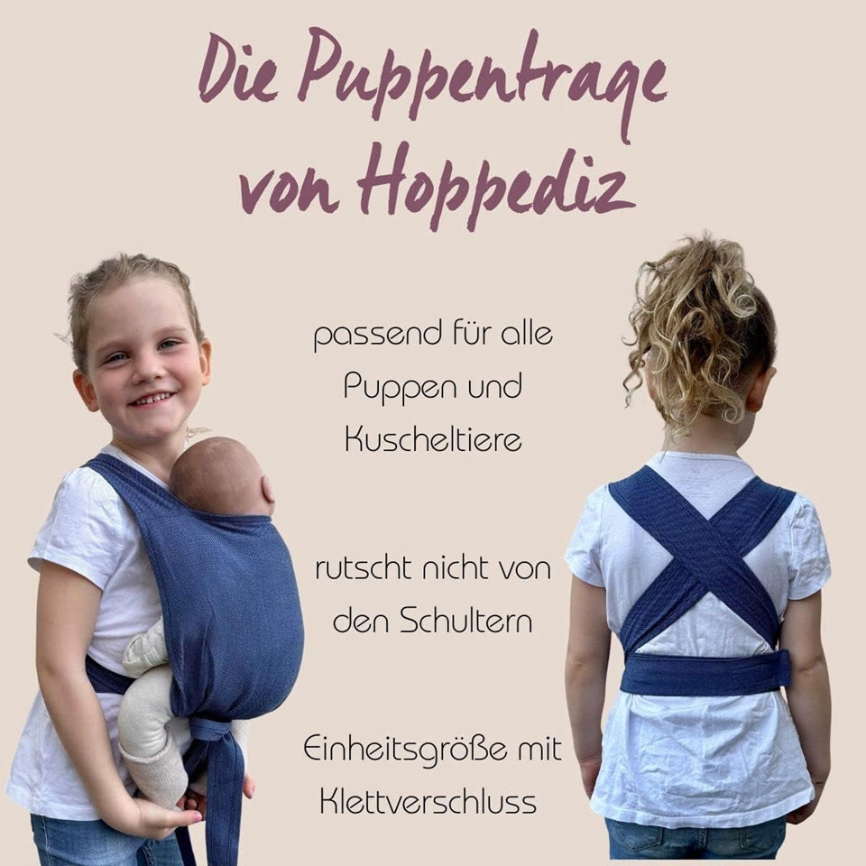 Hoppediz grafika nosidełka dla lalek i skrzyżowanych pasów