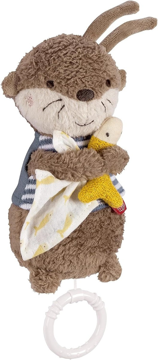 FEHN jucărie de pluș suspendată cu cutie muzicală VIDRĂ 17 cm cântec de leagăn Brahms