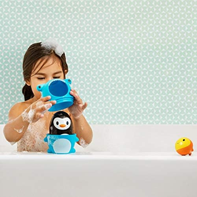 MUNCHKIN Sharky & Pals jouet de bain 3-en-1 poisson, pingouin, requin