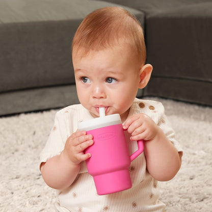 INFANTINO My 1st Tumbler silikonski lonček s pitnim nastavkom proti polivanju 266 ml 6 m+