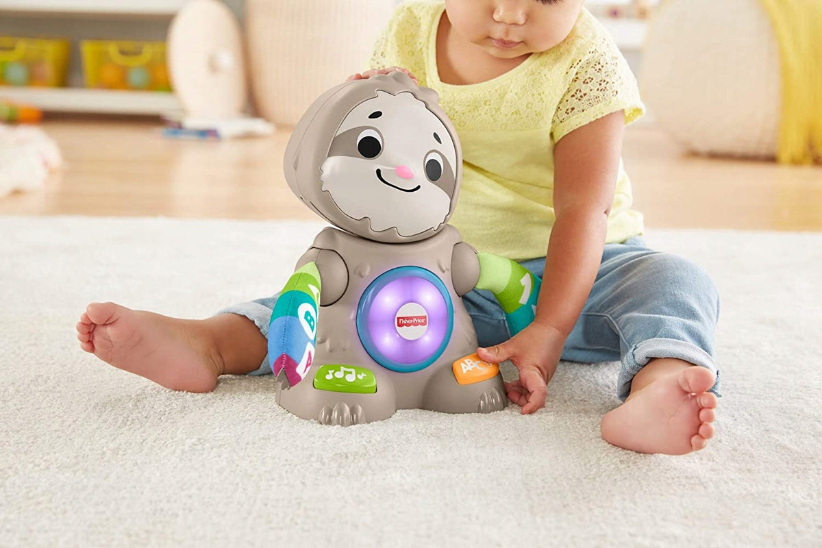 FISHER-PRICE interaktywny LENIWIEC j. francuski, kolorowa zabawka Linkimals dla niemowląt 9+ miesięcy