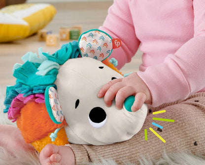 FISHER-PRICE HBP42 mięciutki jeż sensoryczny przytulanka, kolorowa zabawka dla niemowląt 3 m+
