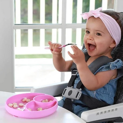 CHICCO Easy Menu Silikonteller dreigeteilt mit Saugnapf 12 M+