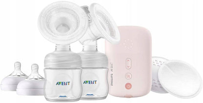PHILIPS AVENT SCF397/11 podwójny LAKTATOR elektryczny różowy z butelkami i akcesoriami Natural Motion