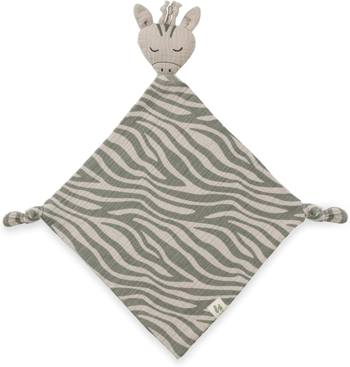 HAUCK Cuddle N Play mušelínový komforter plyšová hračka 25 x 25 cm ZEBRA SAGE
