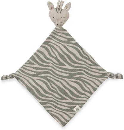 HAUCK Cuddle N Play mušelínový komforter plyšová hračka 25 x 25 cm ZEBRA SAGE