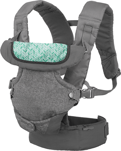 INFANTINO Flip 4w1 nosidełko ergonomiczne 3-14,5kg, szare, miękkie nosidło z szerokim pasem biodrowym