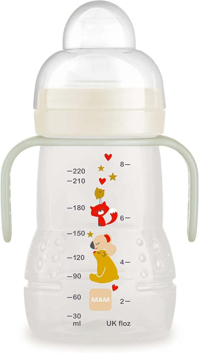 MAM Trainer Night tasse anti-fuite 2 embouts et poignées lumineuses 220 ml 4 m+ O