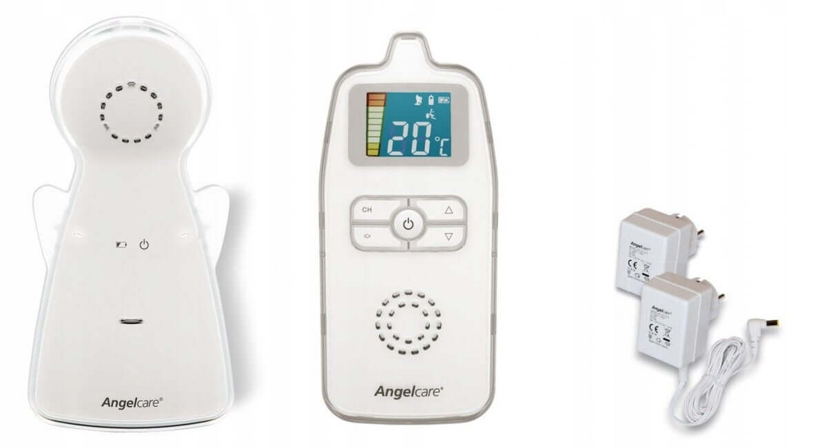 ANGELCARE AC423-D analogowa NIANIA ELEKTRONICZNA biała, monitor temperatury i czujnik hałasu