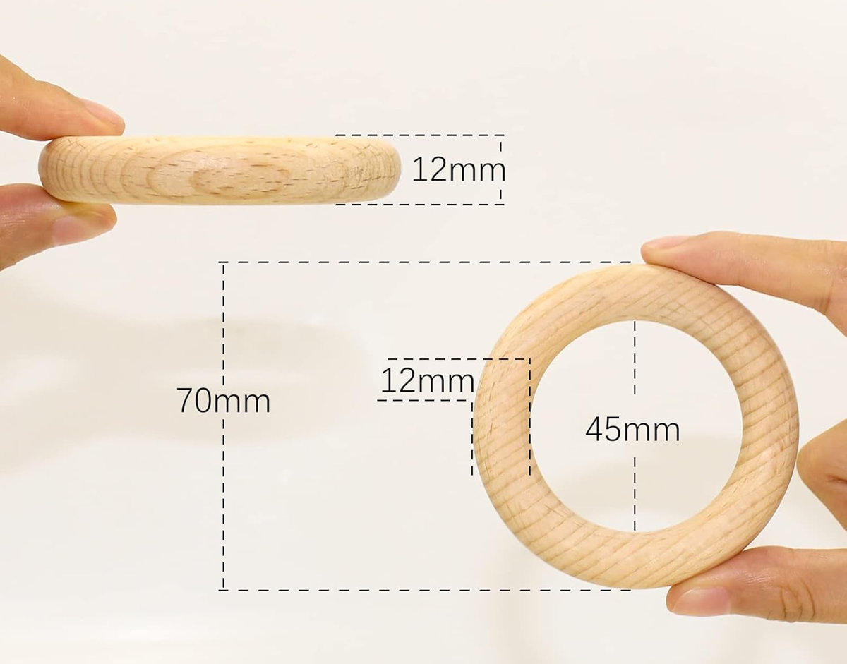 RUBY Ručně vyráběné dřevěné kousátka 7 cm 8 kusů