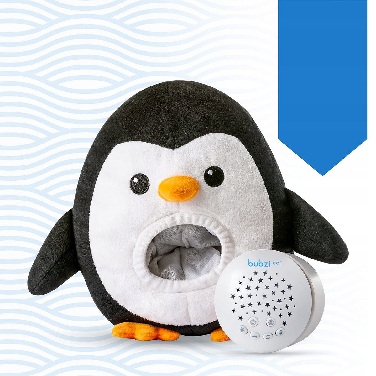 BUBZI peluche, projetor de estrelas, 20 sons PINGUIM 20 cm