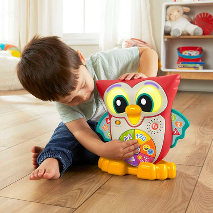 FISHER-PRICE interaktiv UGLE med lys 90 melodier og sætninger PÅ FRANSK 18 m+