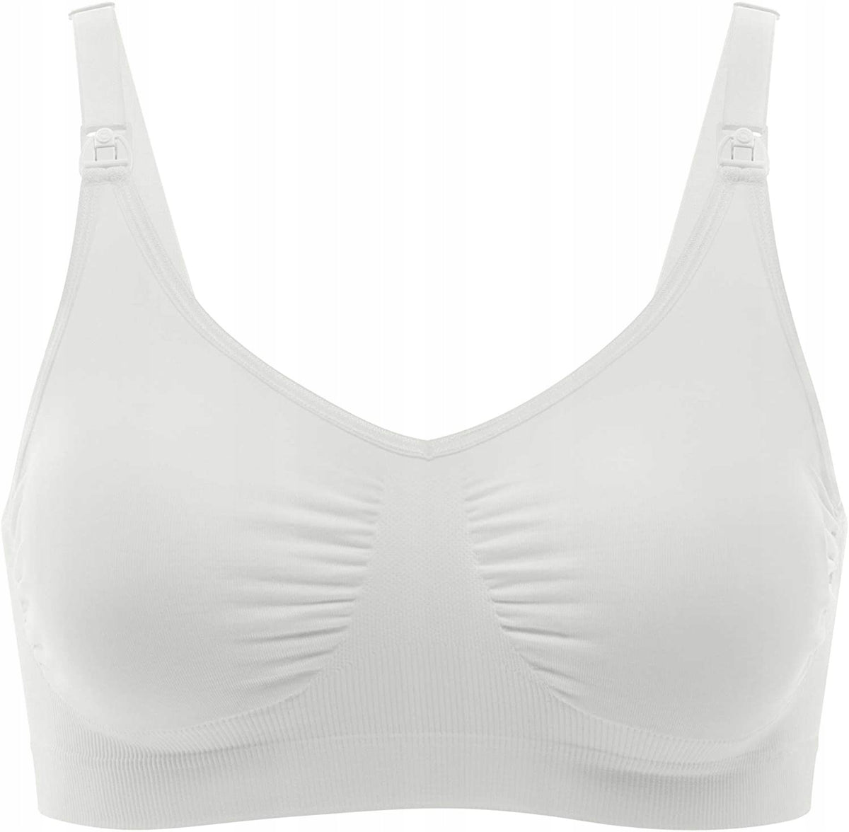 MEDELA biustonosz do karmienia bezszwowy S, biały, komfortowy stanik dla mam w ciąży i karmiących