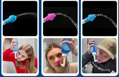MAOEVER Nasal 300 næseskylleapparat til børn og voksne, 3 mundstykker, 300 ml